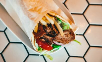 a close up of a sandwich on a plate