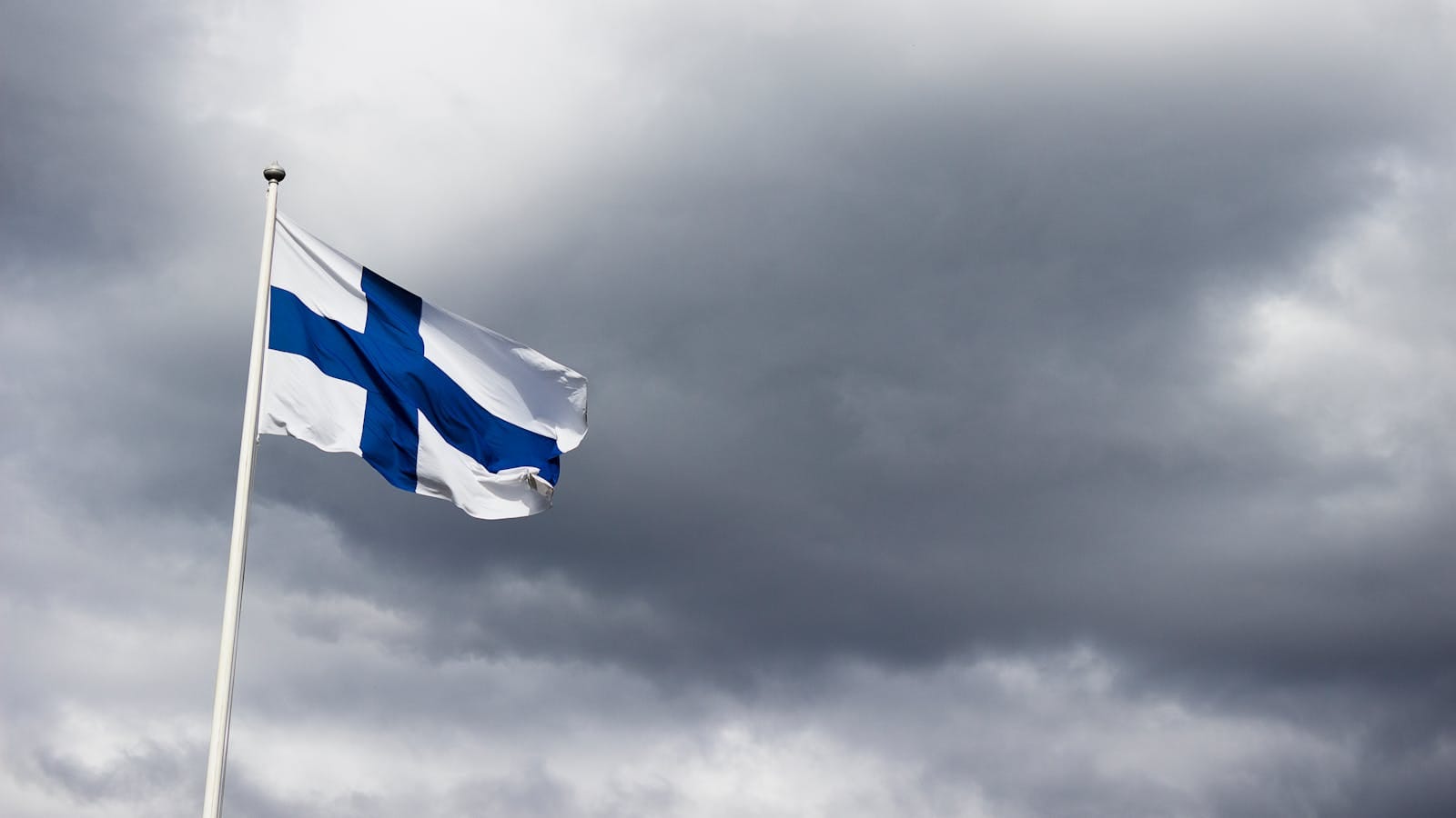 Finnish flag waving in the breeze